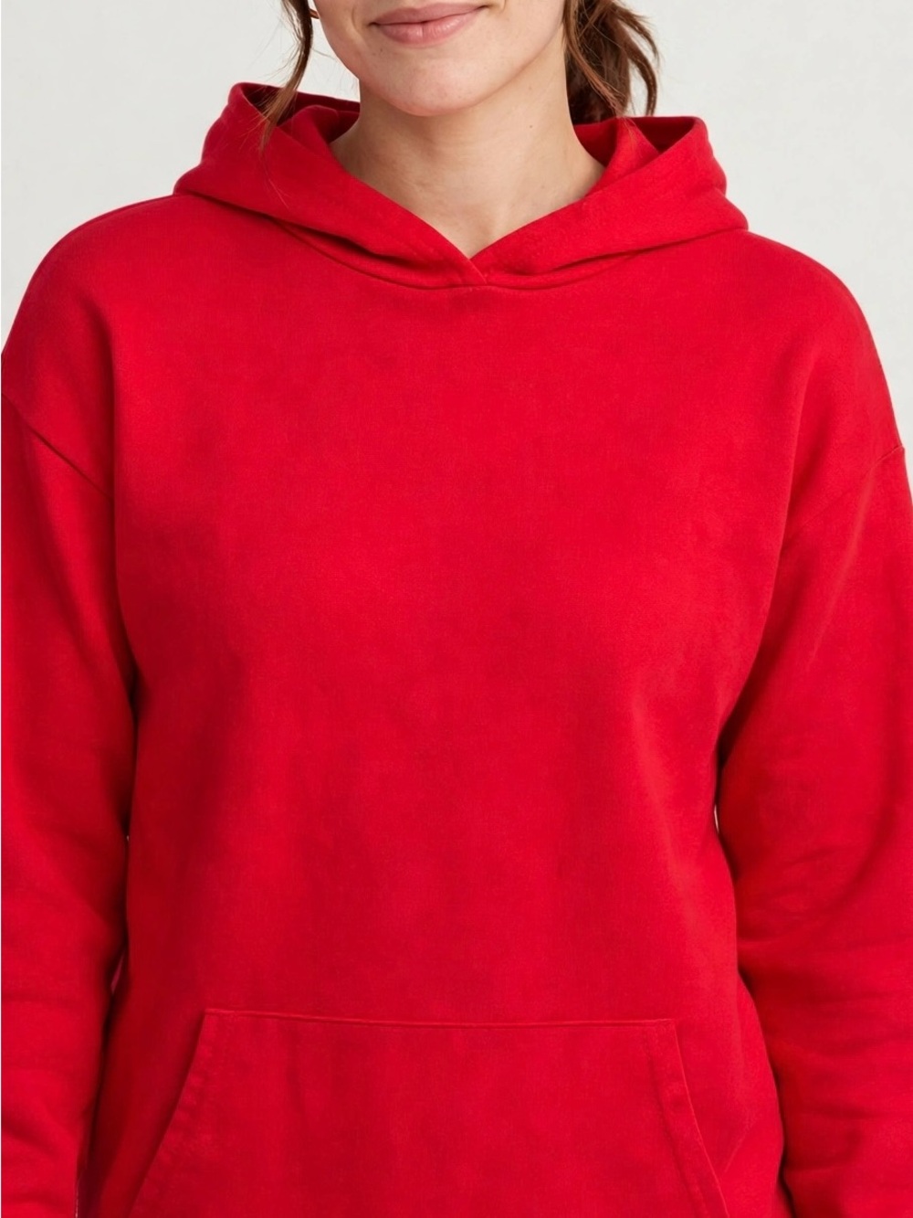 SHEIN Red Hooded Pullover Sweater